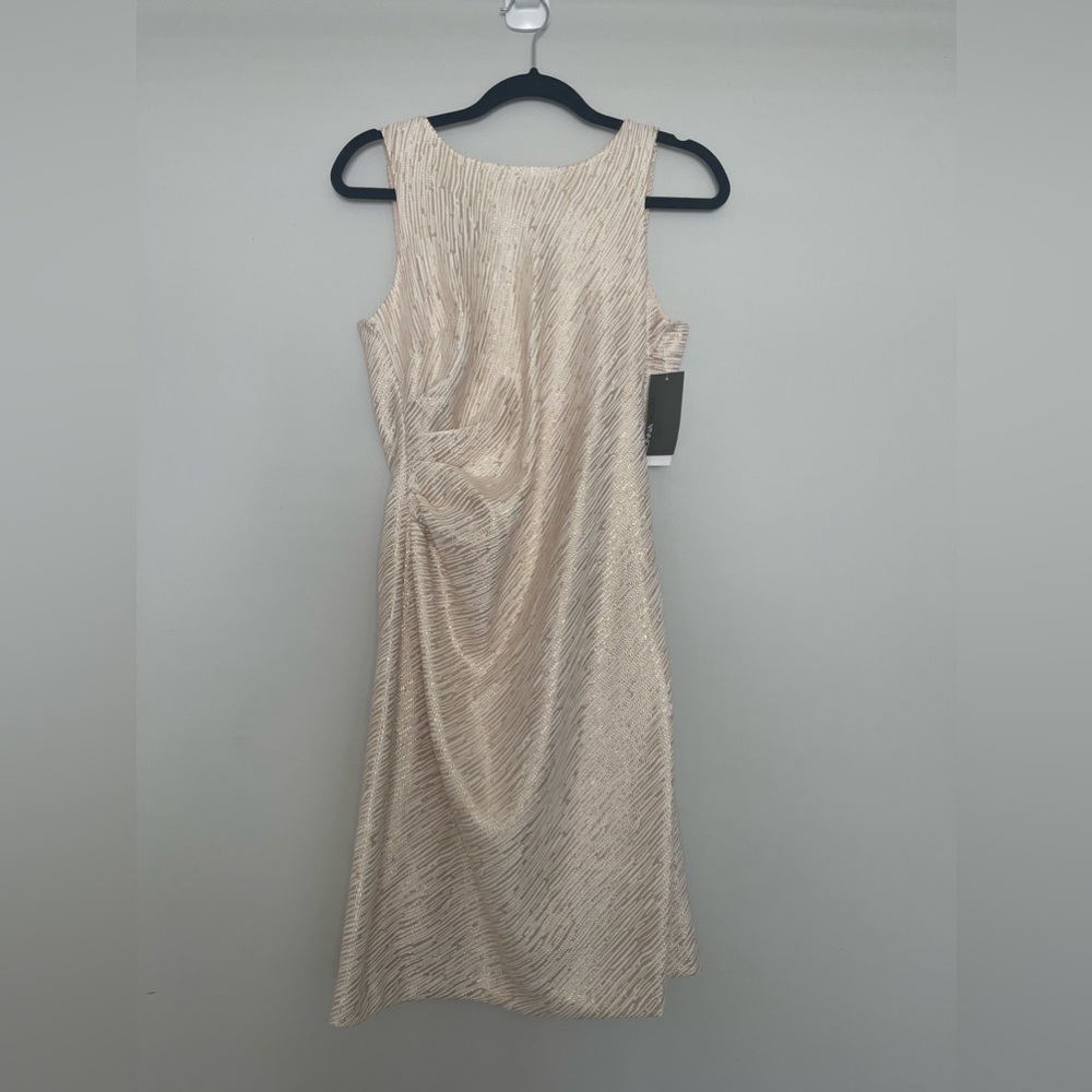 Donna Ricco Sleeveless Metallic Jacquard Sheath Dress size 8 NWT